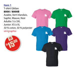 Item 01 École l'Escalade T-Shirt Gildan 8000 8000B 2025