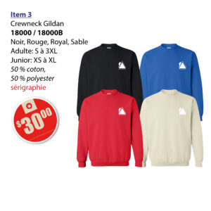 Item 03 École l'Escalade Crewneck Gildan 18000 18000B 2025