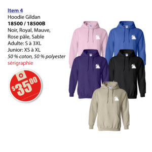 Item 04 École l'Escalade Hoodie Gildan 18500 18500B 2025