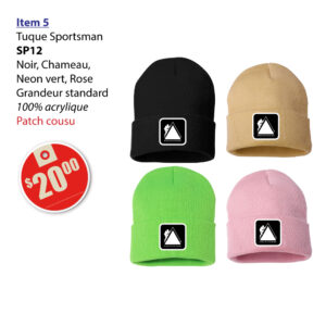 Item 05 École l'Escalade Tuque Sportsman SP12 2025
